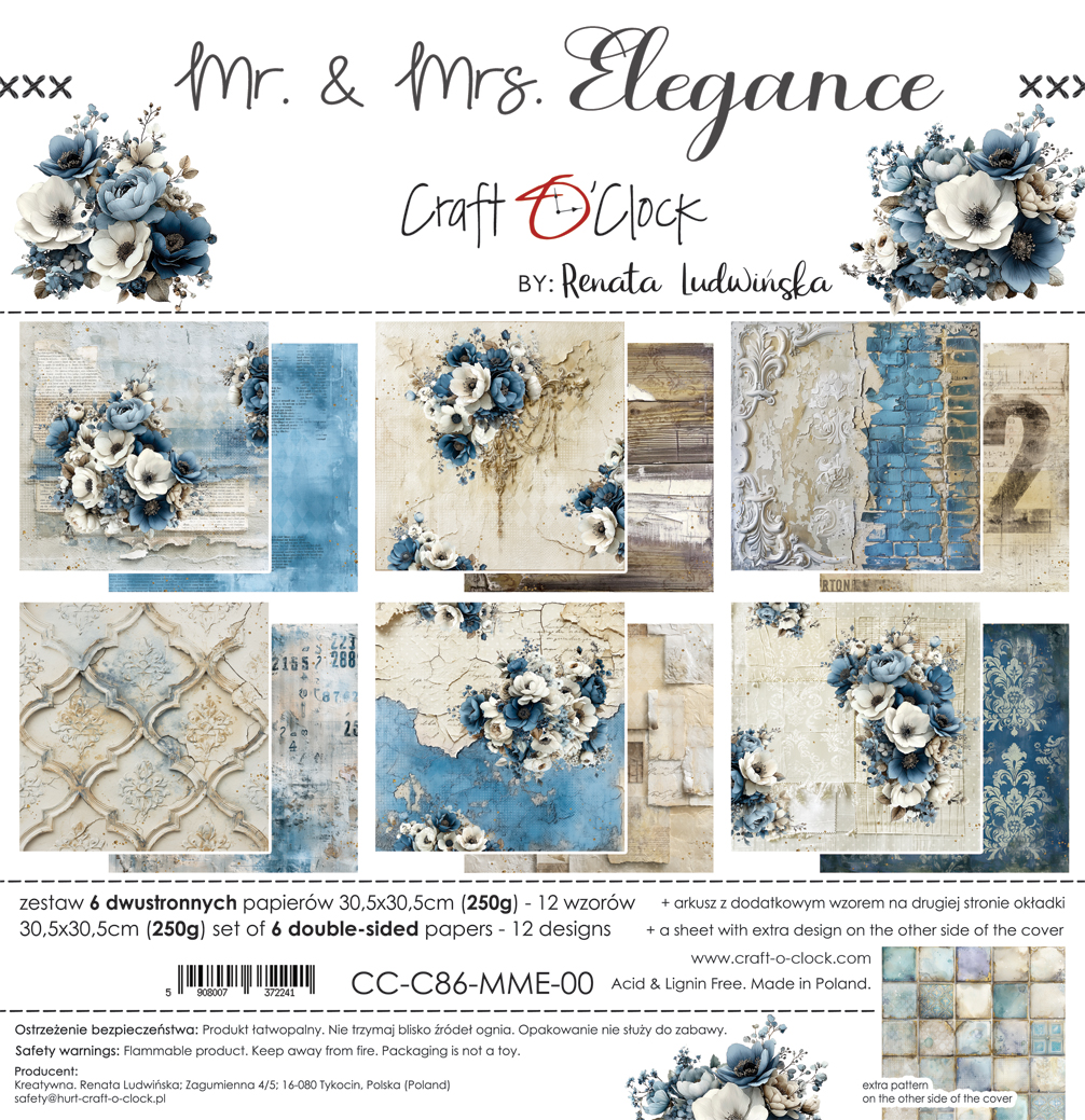 Craft O'Clock | 12x12 Papers Set - Mr. & Mrs. Elegance