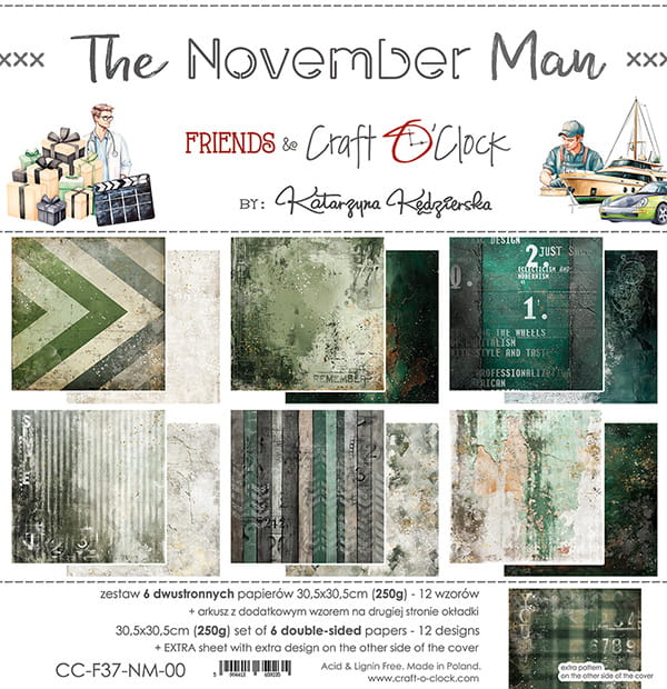 Craft O'Clock | 12x12 Papers Set - The November Man