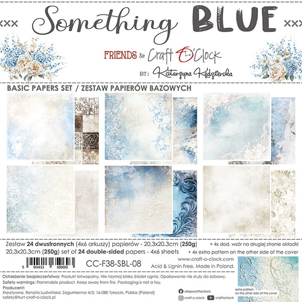 Craft O'Clock | 8x8 Basic Papers Set - Something Blue