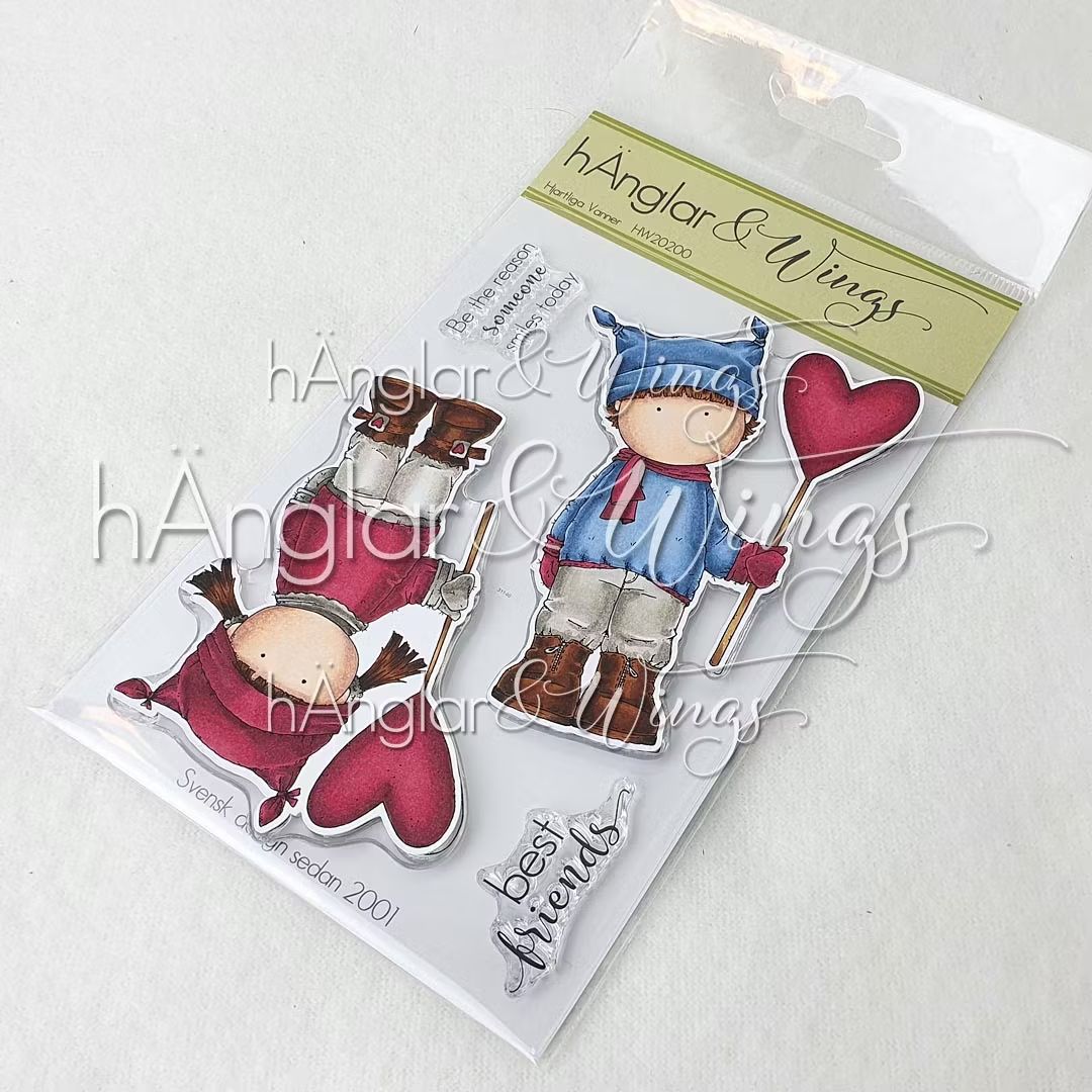 hÄnglar & Wings | A6 Clear Stamps - Hjärtliga Vänner