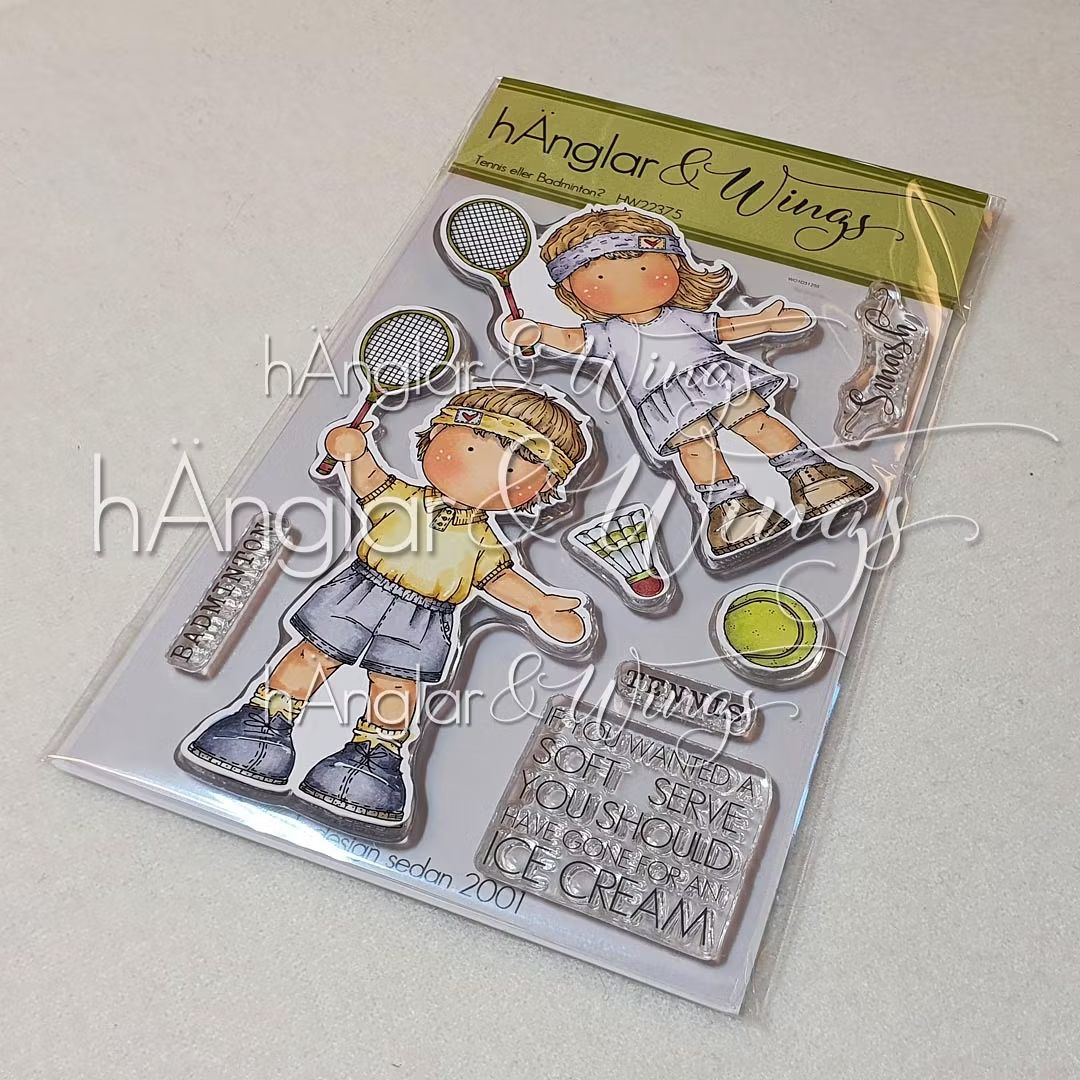 hÄnglar & Wings | A6 Clear Stamps - Tennis eller Badminton?