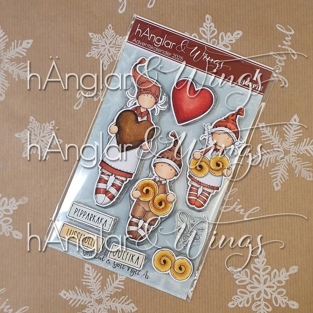 hÄnglar & Wings | A6 Clear Stamps - Advent 2025 - Tre julkakor (4a Advent)