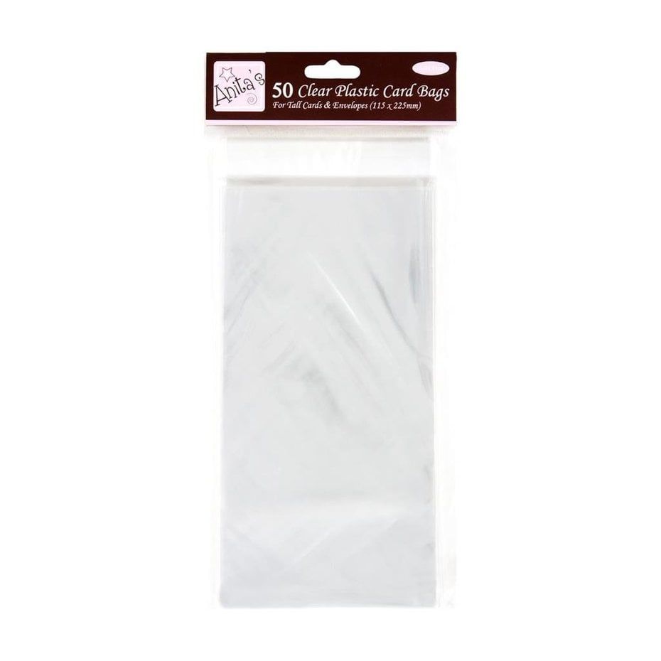Anita's | Clear Plastic Card Bags 115x225 mm (50pk)