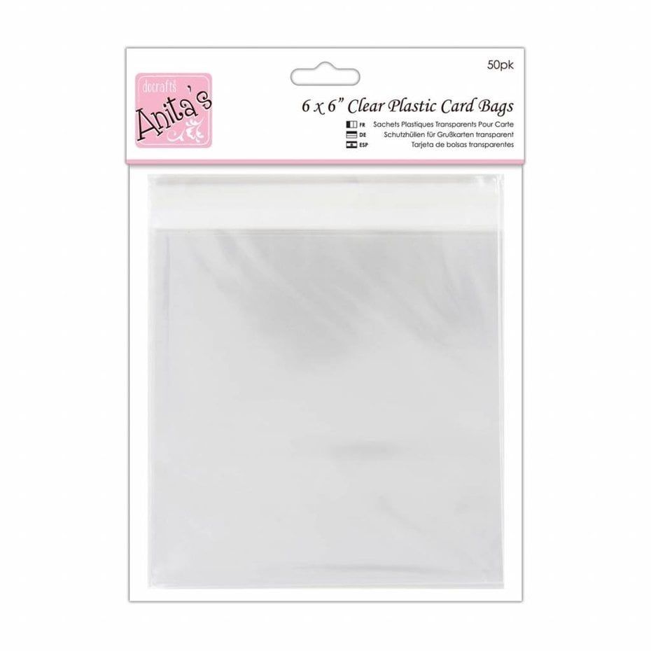 Anita's | Clear Plastic Card Bags 6x6 Inch (50pk)