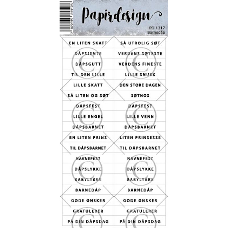 Papirdesign | Klistremerker - Barnedåp