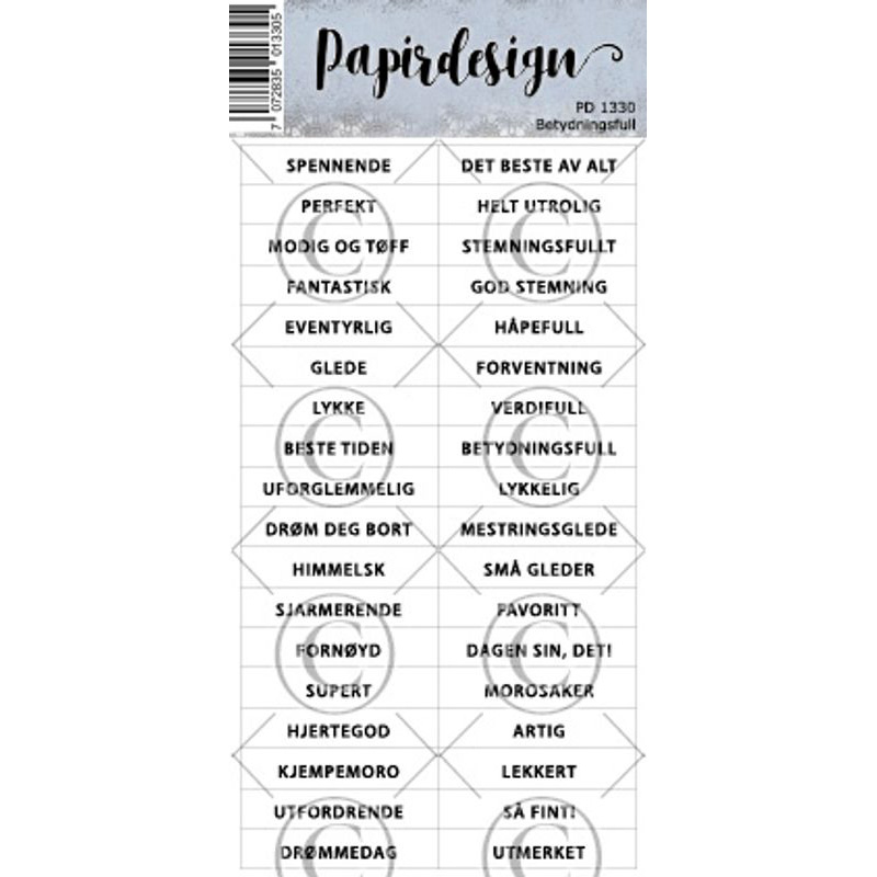 Papirdesign | Klistremerker - Betydningsfull