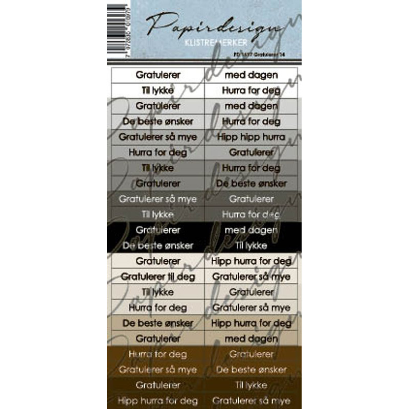 Papirdesign | Klistremerker - Gratulerer 14