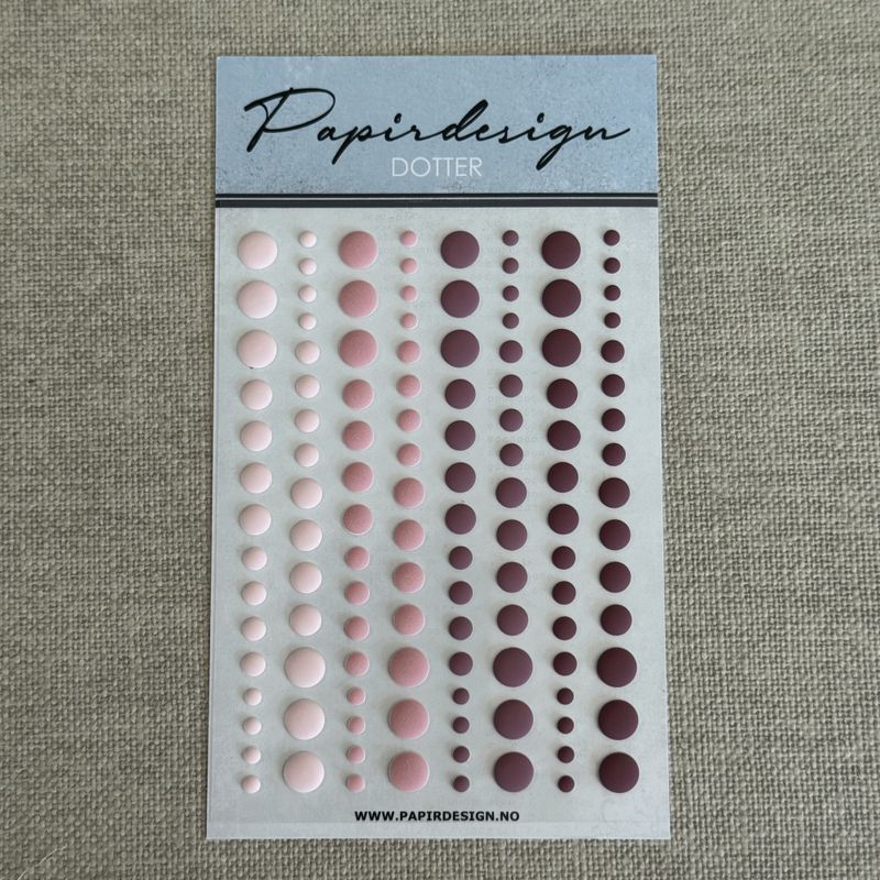 Papirdesign | Dotter matt 3 - Vintage rosa
